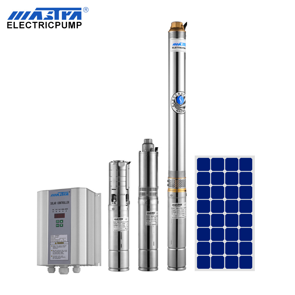 Pompes à puits profonds entièrement en acier inoxydable MASTRA Système de pompe à eau solaire à courant continu