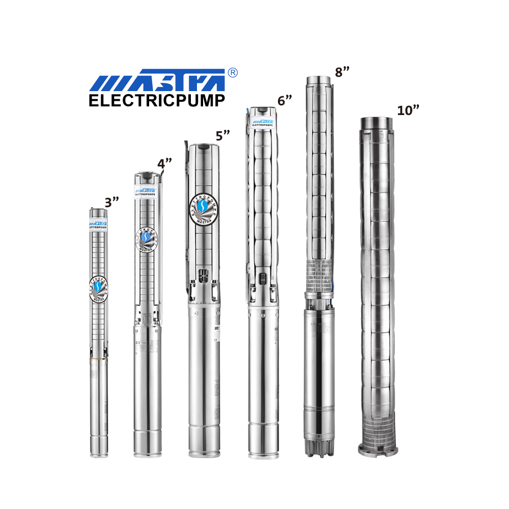 Pompe submersible Mastra 3 pouces en acier inoxydable - Série 3SP Débit nominal 2 M³/h