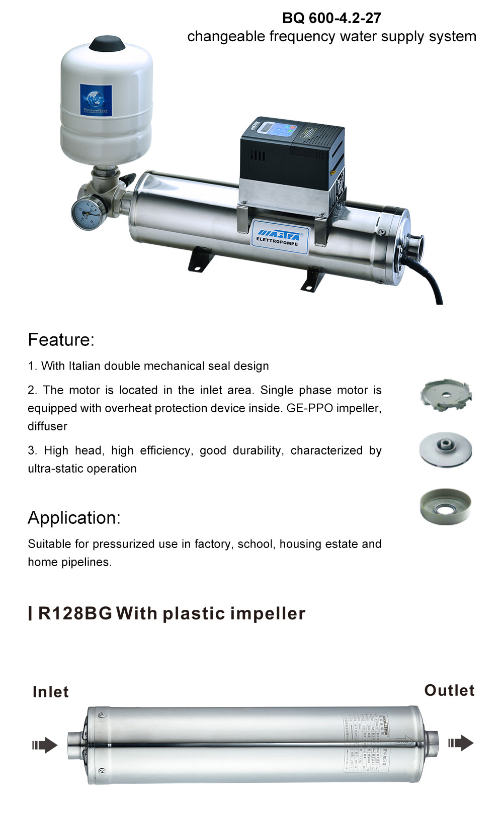 pompe de surpression avec contr&ocirc;leur